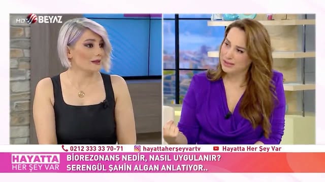 Beyaz TV interview preview with caption naming Serengül Şahin Algan